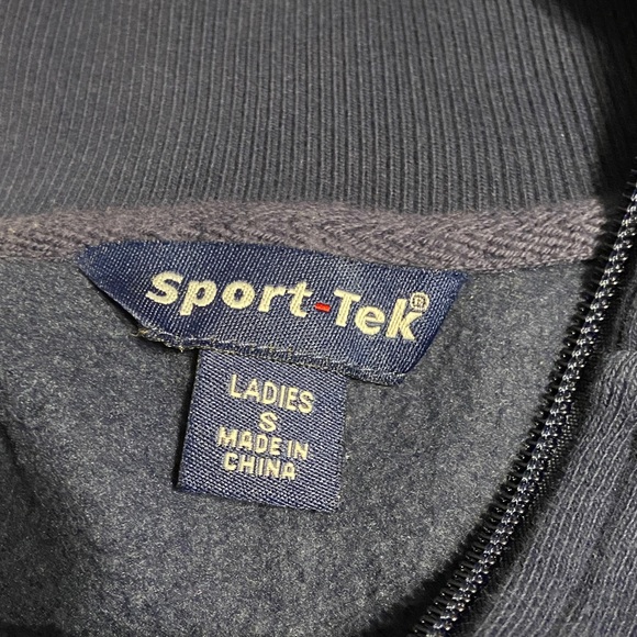 Sport-Tek Women's Navy quarter Zip-Up Sweater - Picture 3 of 4